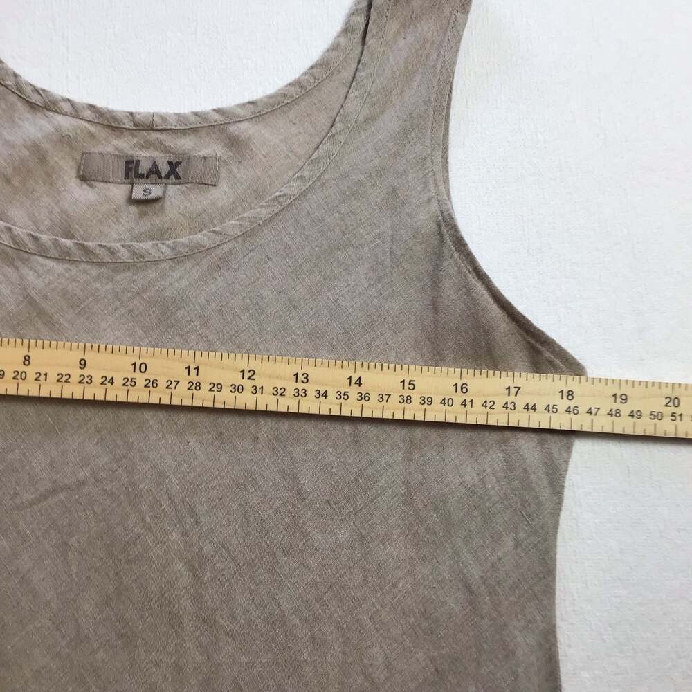 FLAX 100% Fundamental Linen Scoop Neck Tank Top Small Putty - Picture 5 of 9
